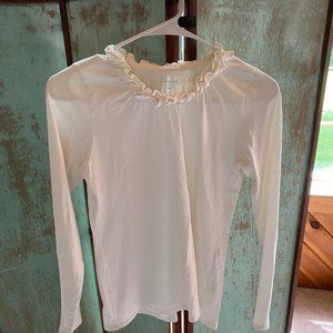 Lands' End Kids cream long sleeve shirt size L 14